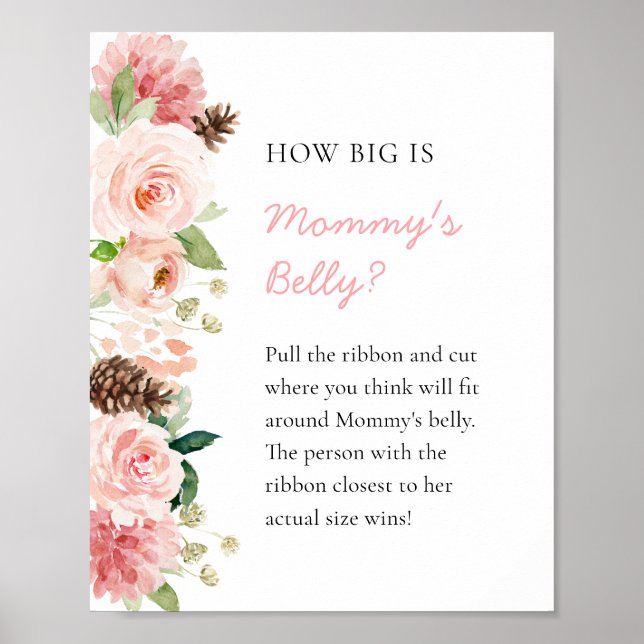 Rosa Bläserner Winter Wie groß ist Mama's Bauchzei Poster (Vorne)