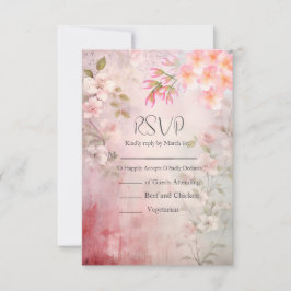 Rosa Bläserromantische Hochzeit RSVP Karte