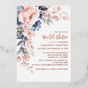 Rosa Blätter Brautparty Rose Gold Folieneinladung