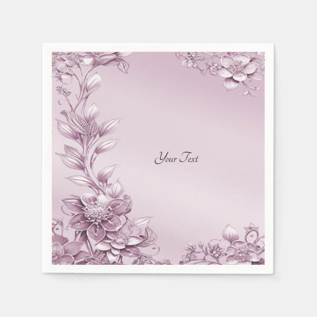 Rosa Blätter Napkins Serviette (Vorderseite)