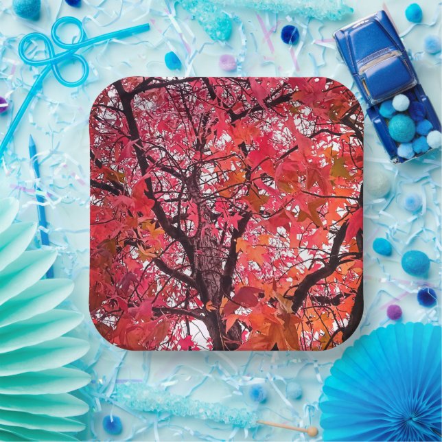 Rosa Blätter Pappteller (Party)