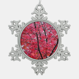 Rosa Blätter Schneeflocken Zinn-Ornament