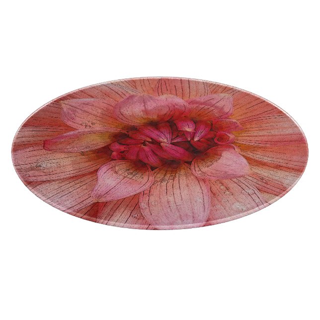 Rosa Blätter Schneidebrett (Ecke)