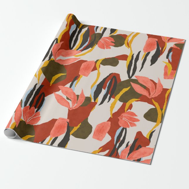 Rosa Blätter und Muster für die Effekte.  Geschenkpapier (Ungerollt)