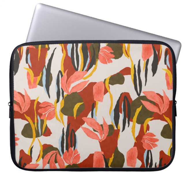 Rosa Blätter und Muster für die Effekte.  Laptopschutzhülle (Vorderseite)