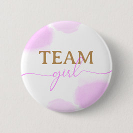 Rosa & Blau Aquarellfarben Gold-Script-Gender-Dars Button