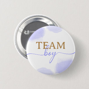Rosa & Blau Aquarellfarben Gold-Script-Gender-Dars Button