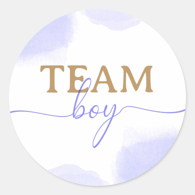 Rosa & Blau Aquarellfarben Gold-Script-Gender-Dars Runder Aufkleber (Vorderseite)