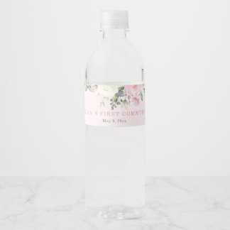 Rosa Blau Erste Kommunion Wasserflasche
