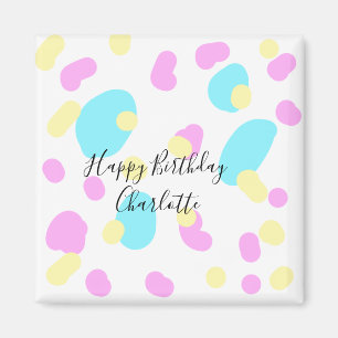 Rosa blau gelb glücklicher Geburtstag Kinder Forme Magnet