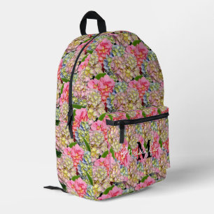 Rosa, blau-gelb-grüne Blumenhydrangeen Bedruckter Rucksack