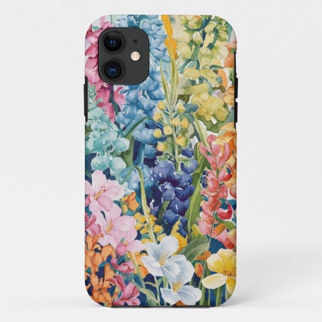 Rosa Blau Gelb Orange Blume Muster Case-Mate iPhone Hülle (Rückseite)