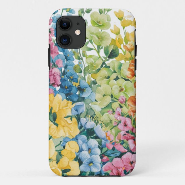 Rosa Blau Gelb Orange Blume Muster Case-Mate iPhone Hülle (Rückseite)
