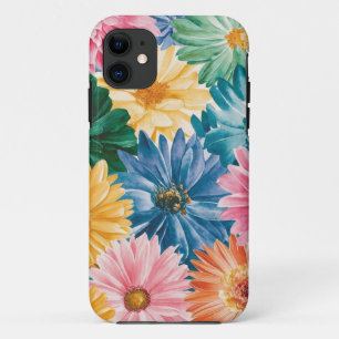 Rosa Blau Gelb Orange Blume Muster Case-Mate iPhone Hülle