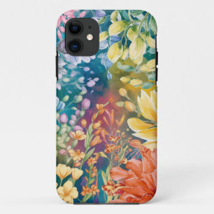 Rosa Blau Gelb Orange Blume Muster Case-Mate iPhone Hülle