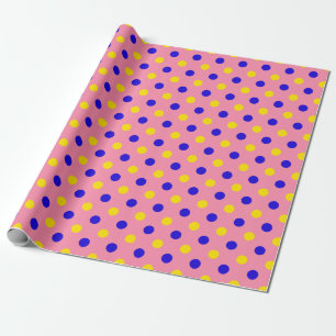 Rosa Blau Gelb Punkte Design  Geschenkpapier