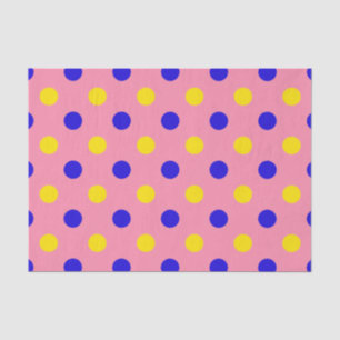 Rosa Blau Gelb Punkte Design  Seidenpapier
