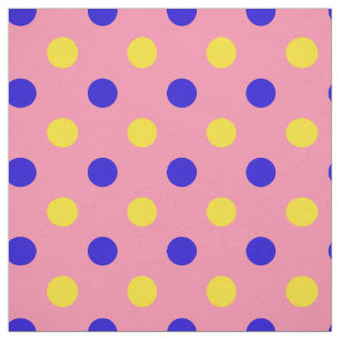 Rosa Blau Gelb Punkte Design  Stoff