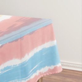 Rosa Blau Gelbe Streifen 52" x 70" Tischdecke