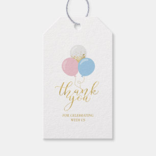 Rosa, Blau & Gold Babyparty-Dankeschön-Geschenk Geschenkanhänger