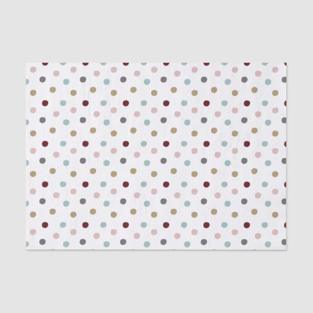 Rosa & Blau, Gold, Rot-Polka-Punkte Seidenpapier (Vorderseite)