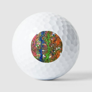 Rosa, Blau, Grün, Orange, Marmorkunst Golfball