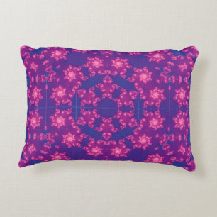 Rosa & Blau Kaleidoskop Gradient Snowflake Dekokissen