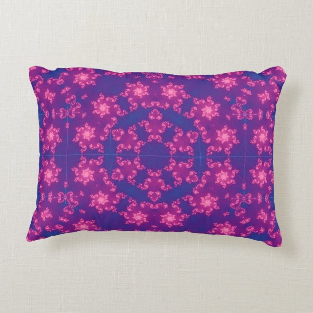Rosa & Blau Kaleidoskop Gradient Snowflake Dekokissen (Rückseite)