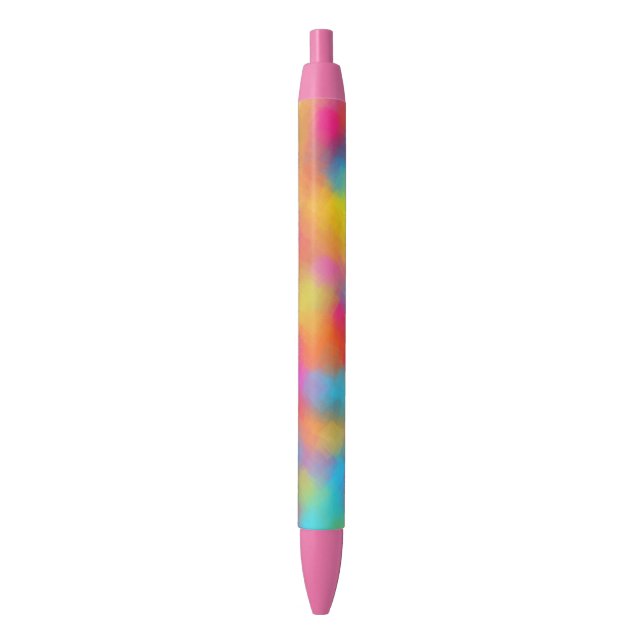 Rosa Blau Lila Gelb Grün Modern Regenbogen Kugelschreiber (Vorderseite Vertikal)