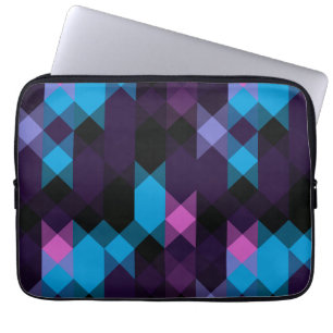 rosa blau lila geometrisch laptopschutzhülle