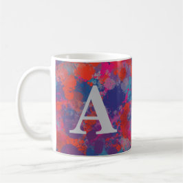 Rosa Blau Lila Moderne farbenfrohe Tropfen Kaffeetasse