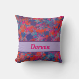 Rosa Blau Lila Moderne farbenfrohe Tropfen Kissen