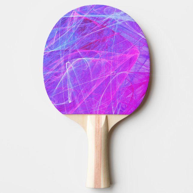Rosa, Blau, Lilac Abstraktes Fraktal Tischtennis Schläger (Vorderseite)