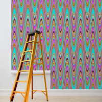 Rosa Blau Orange Schwarz Zig-Zag-Muster Schale Sto