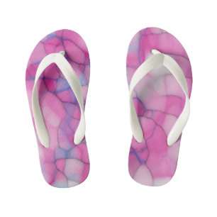 Rosa Blau und Abstrakt weiß Kinderbadesandalen