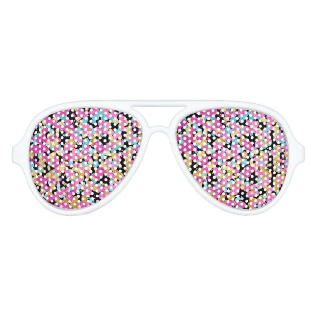 Rosa, Blau und Gold Imitate Funkelnd Farbton Sprit Sonnenbrille (Vorderseite)
