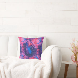 Rosa Blau und Lila Spiral Tie Dye  Kissen