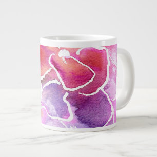 Rosa, Blau und Mauve Wasserfarben Jumbo-Tasse