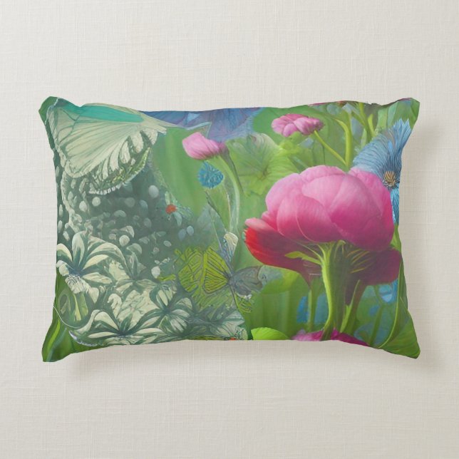 Rosa, blau und weiß dekokissen (Vorderseite)