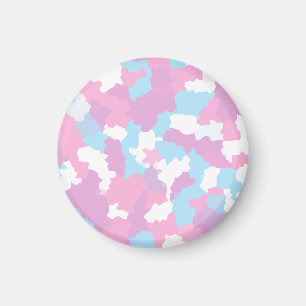 Rosa Blau Weiße Camouflage Abstrakt Magnet