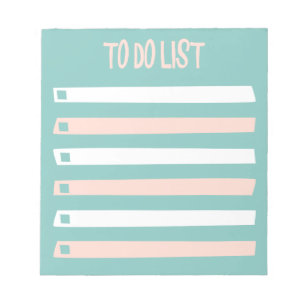 Rosa Blau Weiße Einfache To-Do-Checkliste Notizblock