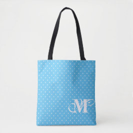 Rosa & Blau - Weißpolka Dot Monogramm 2 Tasche