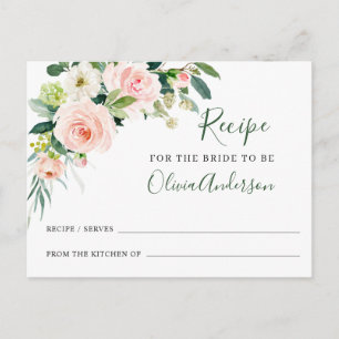 Rosa blaue Blume Brautparty Rezept Karte
