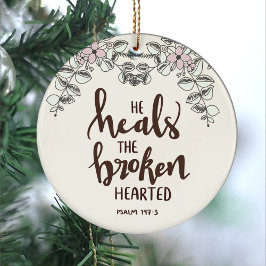 Rosa blaue Blumen und Blätter Er heilt die gebroch Keramik Ornament