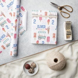 Rosa Blaue Eiscreme Geschenkpapier