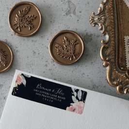 Rosa blaue Floral Rücksendeadresse