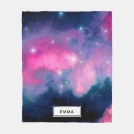 Rosa & blaue Galaxie Nebula & Stars Abstrakt Fleecedecke