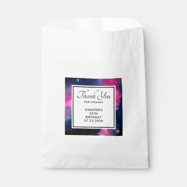 Rosa & blaue Galaxie Nebula & Stars Abstrakt Geschenktütchen (Vorderseite)