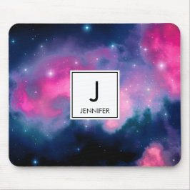 Rosa & blaue Galaxie Nebula & Stars Abstrakt Mousepad