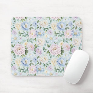 Rosa Blaue Gelbe Blumen Mousepad
